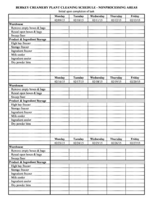 Editable Maid Daily Work Schedule Template Pdf Sample