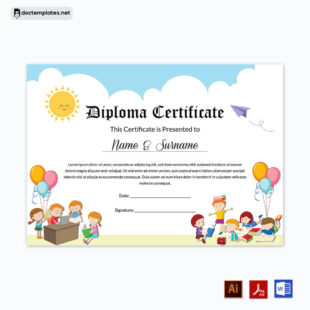 Editable Preschool Certificate Of Completion Template Pdf