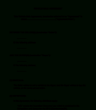 Editable Second Hand Car Sale Contract Template Word