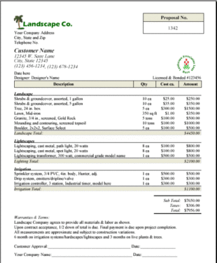 Editable Simple Lawn Care Contract Template Doc