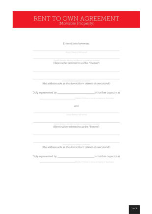 Editable Simple Rent To Own Contract Template Pdf