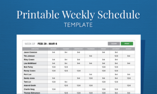 Free Blank Compressed Work Week Schedule Template Word Example