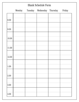 Free Blank Employee Daily Work Schedule Template  Example