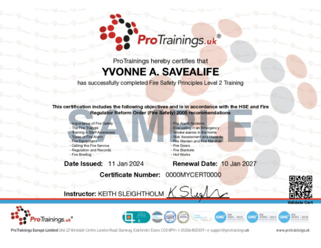 Free Blank Fire Safety Training Certificate Template