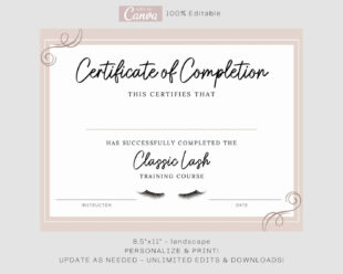 Free Blank Lash Training Certificate Template Doc