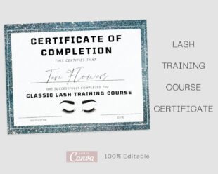 Free Custom Lash Training Certificate Template