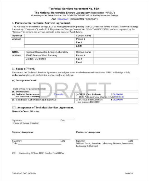 Free Custom Managed It Services Contract Template Word