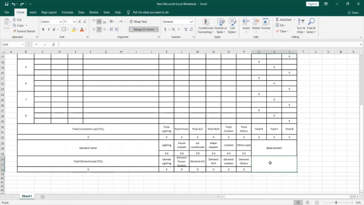 Free Editable Electrical Load Schedule Template Pdf