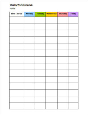 Free Editable Employee Daily Work Schedule Template Excel Sample