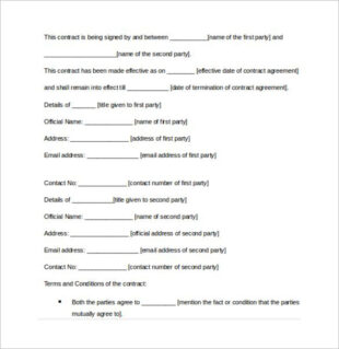 Free Editable Legal Contract Between Two Parties Template