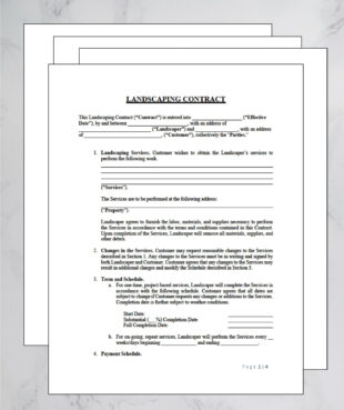 Free Editable Simple Lawn Care Contract Template Pdf Sample