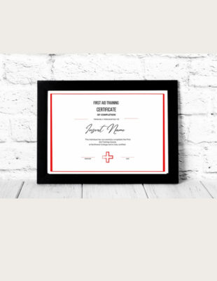 Free  First Aid Training Certificate Template Pdf