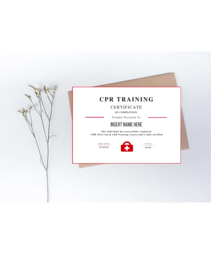 Free  First Aid Training Certificate Template Word