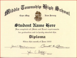 Free  High School Diploma Certificate Template