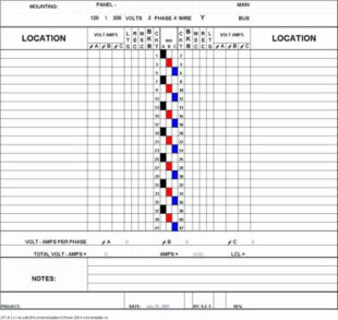 Free Sample 3 Phase Electrical Panel Schedule Template Word