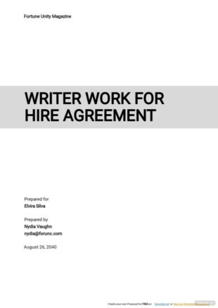 Free  Work Made For Hire Contract Template Pdf