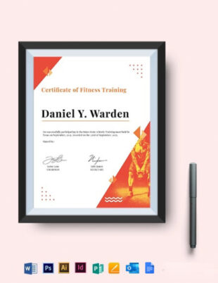 Personal Trainer Certificate Template Sample