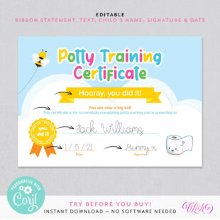 Potty Training Certificate Template Pdf