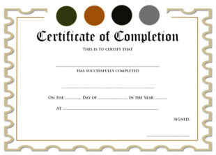 Printable Preschool Certificate Of Completion Template Pdf