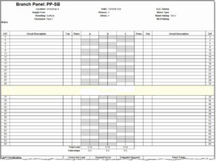 Printable Residential Electrical Panel Schedule Template Doc