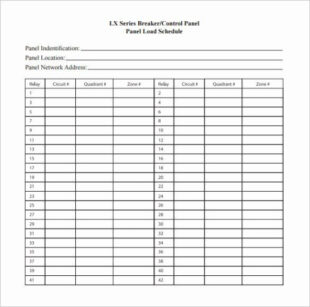 Sample 3 Phase Electrical Panel Schedule Template Doc