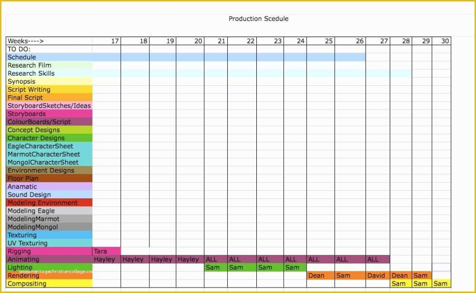 Sample Tv Show Production Schedule Template Word Example