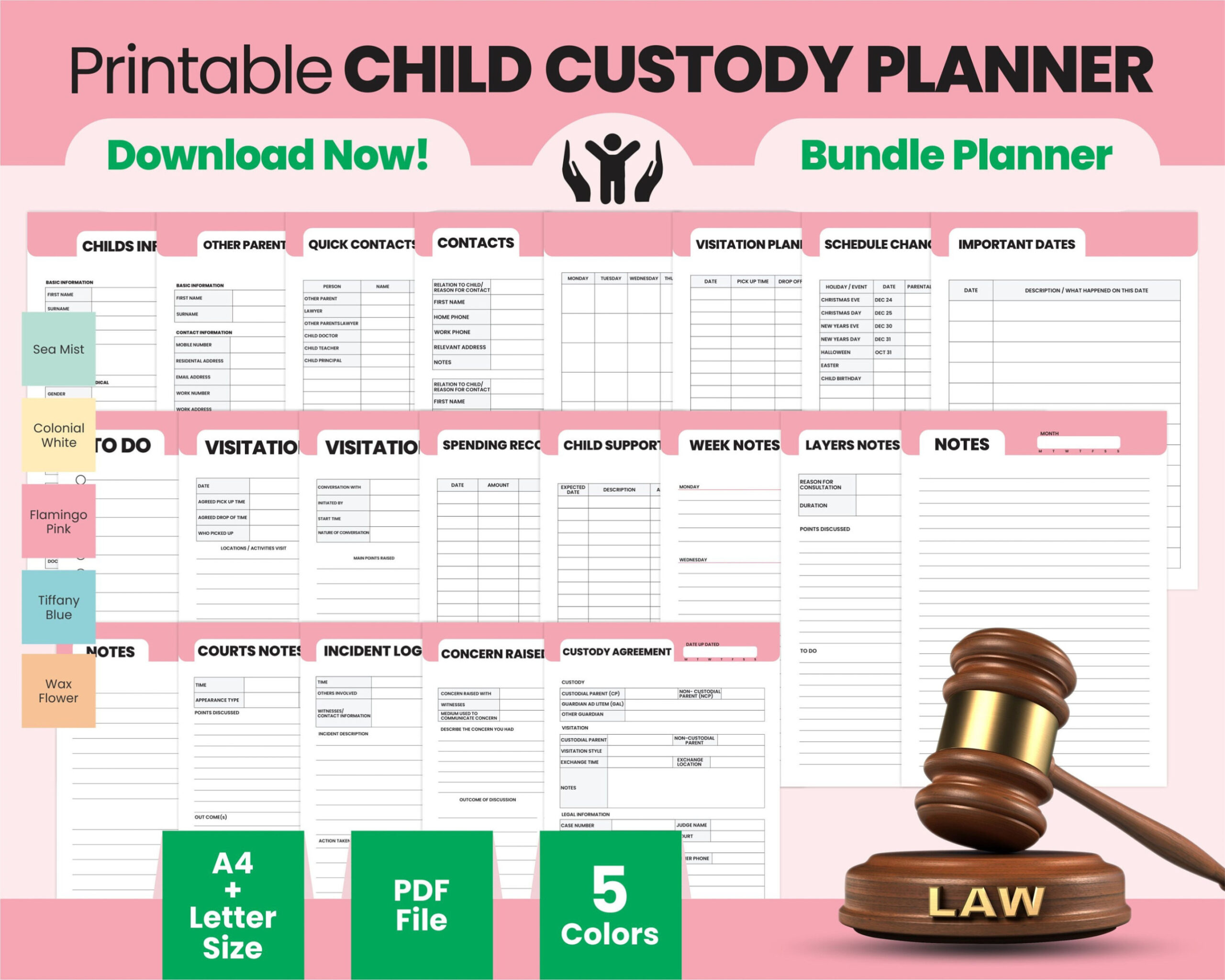 Blank Child Custody Holiday Schedule Template  Example