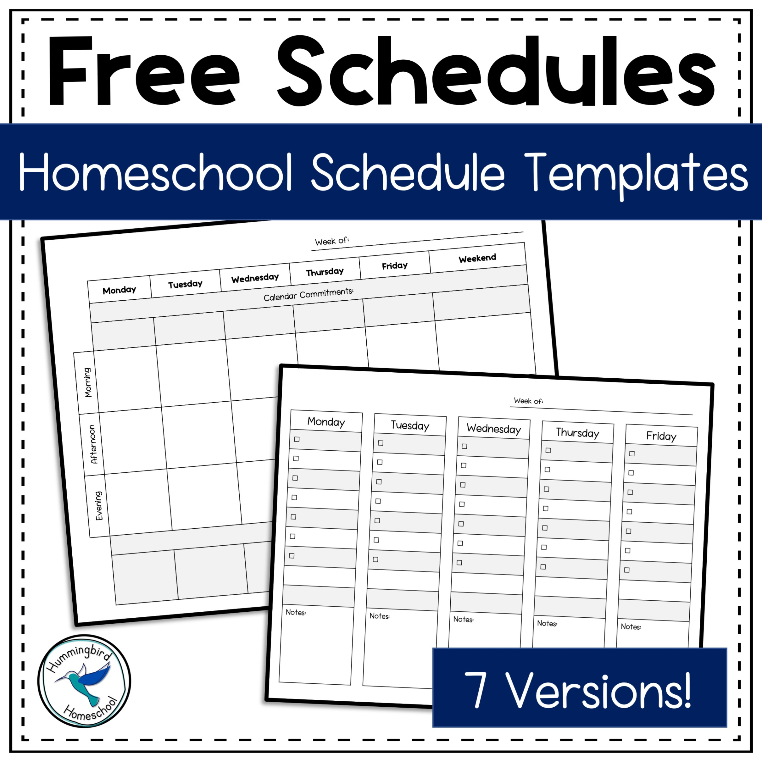 Blank Homeschool Daily Schedule Template Word Sample