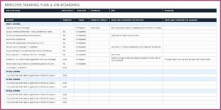 Blank Onboarding Training Schedule Template Excel Sample