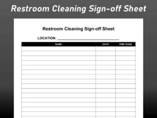 Blank Restroom Cleaning Schedule Template Word Example