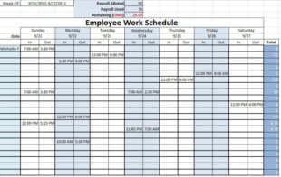 Editable Employee Weekly Work Schedule Template Doc