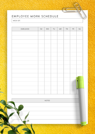 Editable Employee Weekly Work Schedule Template Excel Sample