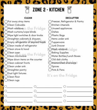 Editable Run Zone Cleaning Schedule Template