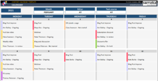 Editable Social Media Content Schedule Template Doc