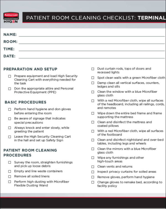 Free Blank Medical Office Cleaning Schedule Template Excel