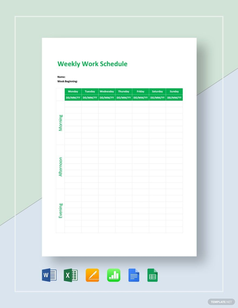 Free Blank Weekly Schedule Google Sheets Template Excel Sample