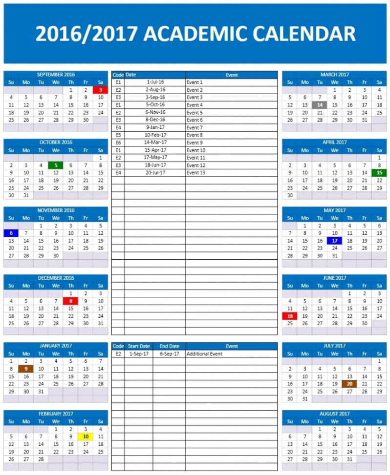 Free Blank Year Round School Schedule Template Excel Sample