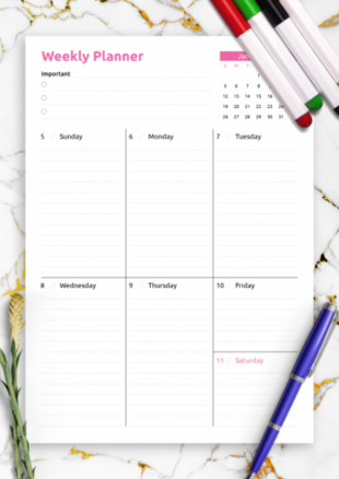 Free Editable 7 Day Weekly Schedule Template Pdf Example