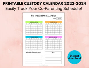 Free Editable Child Custody Holiday Schedule Template Pdf Example