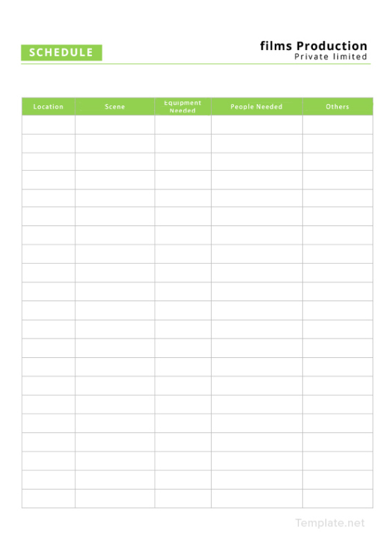 Free Editable Documentary Film Production Schedule Template Doc