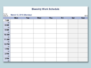 Free Editable Employee Weekly Work Schedule Template  Example