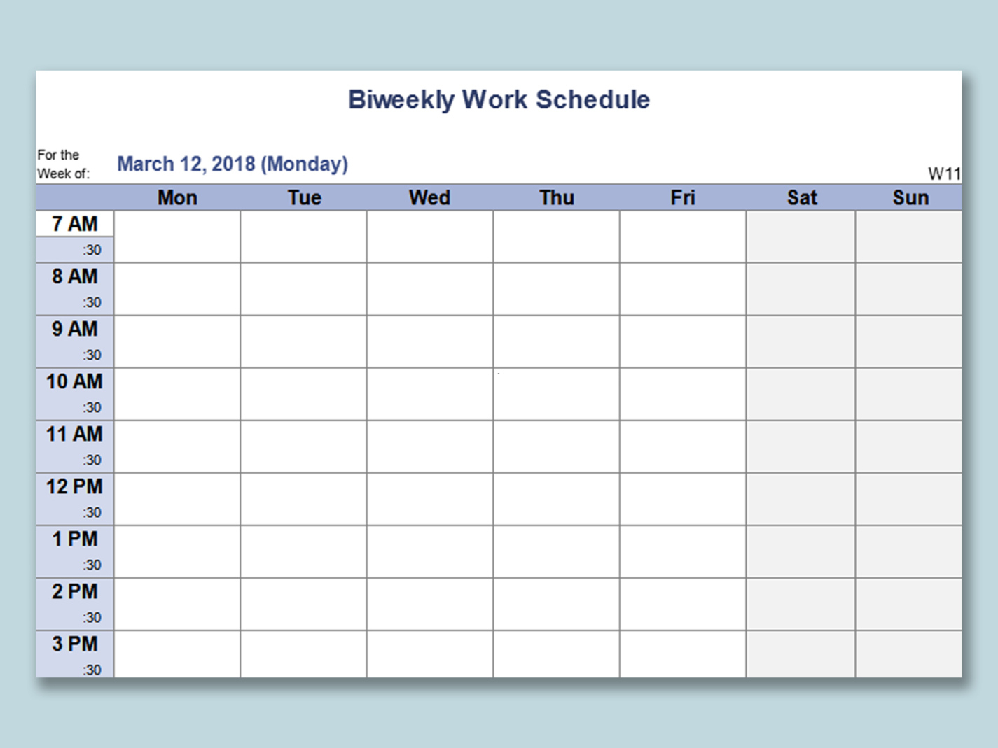 Free Editable Employee Weekly Work Schedule Template  Example