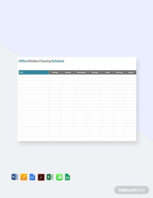 Free Editable Office Kitchen Cleaning Schedule Template Pdf Example