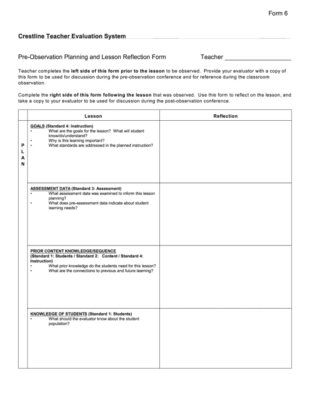 Free Editable Primary School Lesson Observation Template Doc Example