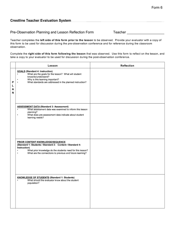 Free Editable Primary School Lesson Observation Template Doc Example