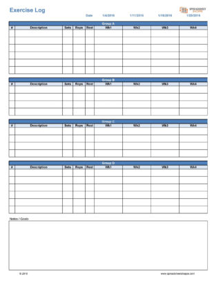 Free Printable 5 Day Workout Schedule Template