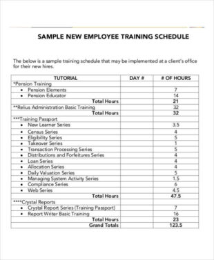 Free Printable Day Wise Training Schedule Template Word Example