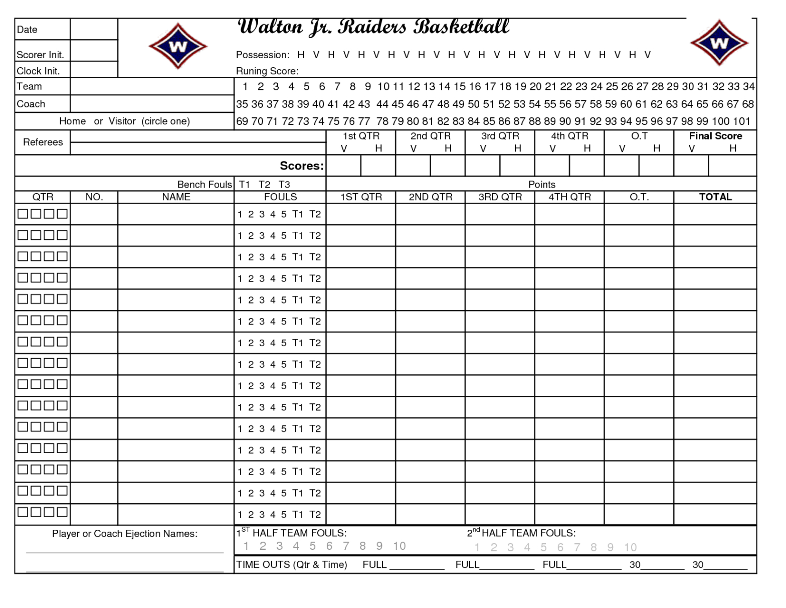 Free Printable High School Basketball Schedule Template Pdf