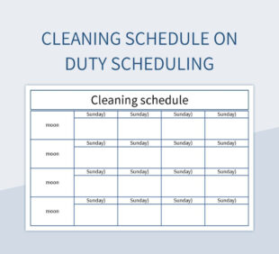 Free Printable Hotel Deep Cleaning Schedule Template Excel Example