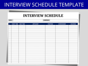 Free Printable Job Interview Schedule Template Word Example